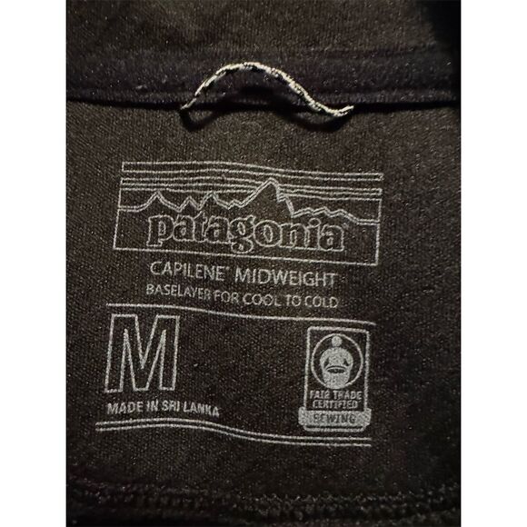 Patagonia Unisex Black Midweight Baselayer Top M Long Sleeve Pullover - Picture 6 of 9